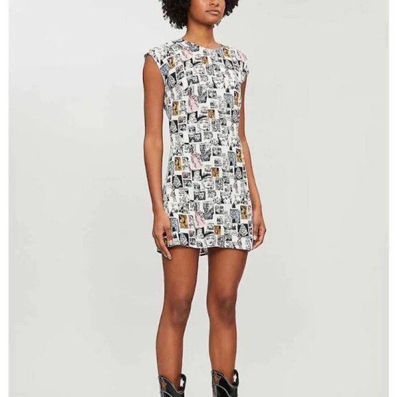 Reformation Lilah Dress cartoon-print crepe mini dress - Picture 5 of 6